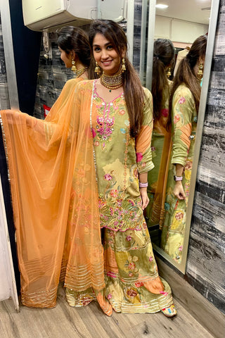 Floral Print Gharara Set