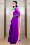 Ethereal Purple Cowled Gown