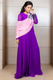 Ethereal Purple Cowled Gown