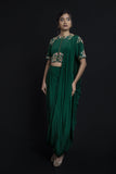 Emerald Green Draped Saree