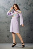 Effortless Mauve Bell Sleeve Dress