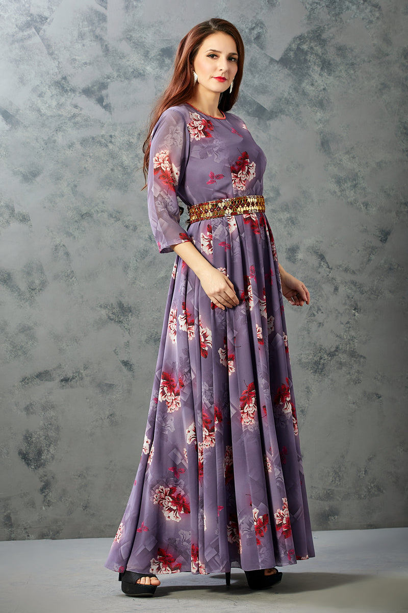 Mauve & Maroon Flowy Dress