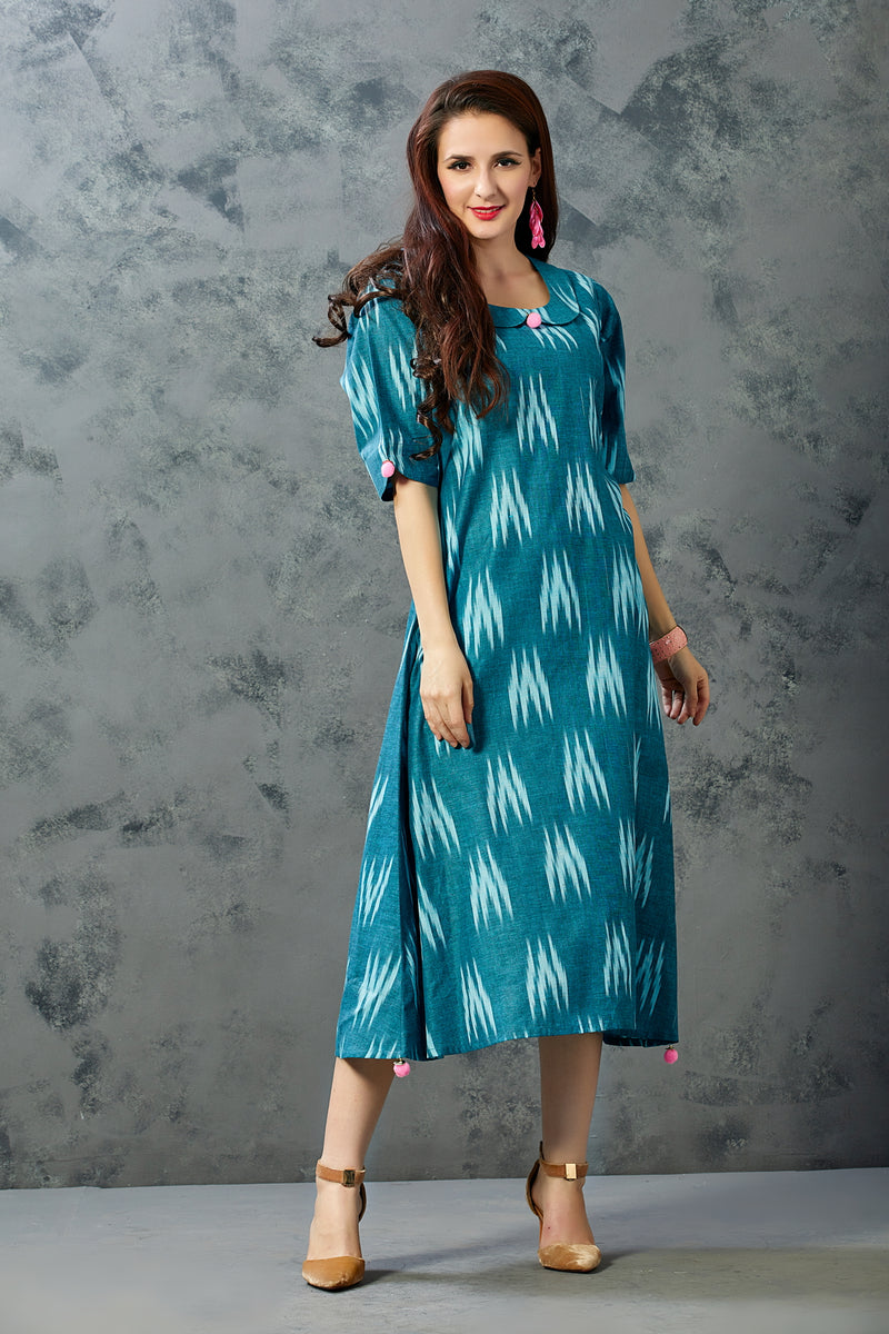 Effortless Ikkat Print Dress