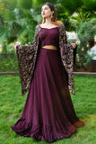Burgundy Gown with Cape