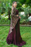 Burgundy Gown with Cape