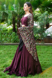 Burgundy Gown with Cape