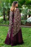 Burgundy Gown with Cape