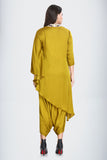 Boho-Chic Mustard Yellow Asymmetrical Kurta Set