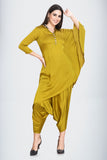 Boho-Chic Mustard Yellow Asymmetrical Kurta Set