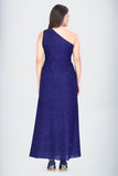 Radiant Blue Shimmer Evening Gown