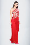 Modern Red Saree Set