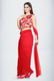 Modern Red Saree Set