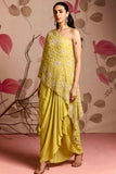 Sunlit Drape One-Shoulder Cape Set