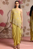 Sunlit Drape One-Shoulder Cape Set
