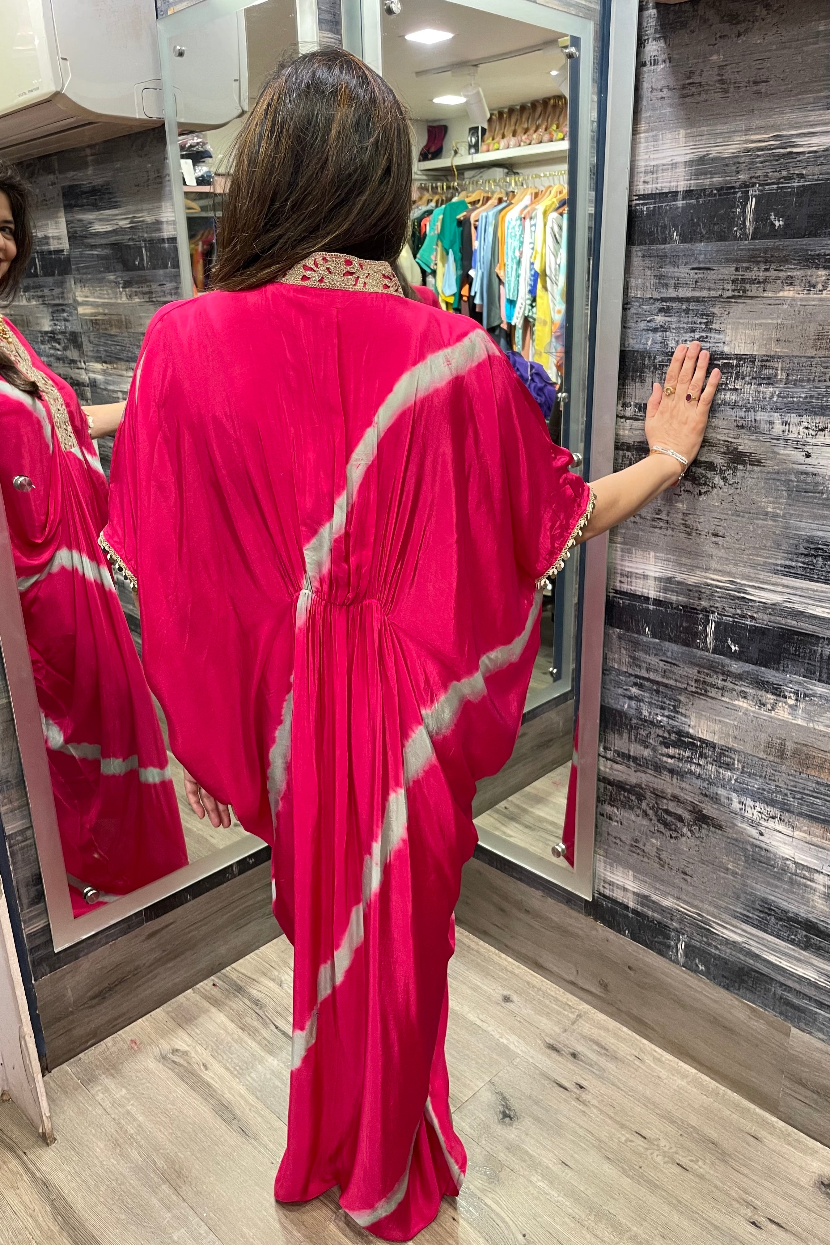 Cowled Robe Pink Lehriya Cowled Dress – Mehr By Pretty