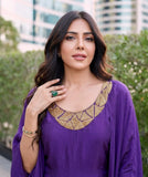 Electric Purple Cape Dhoti Dress