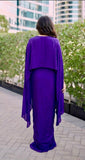 Electric Purple Cape Dhoti Dress