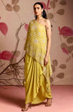 Sunlit Drape One-Shoulder Cape Set
