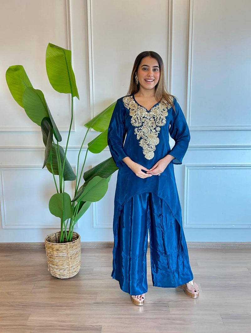 Elegant Royal Blue Co-ord Set