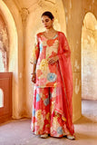 Burnt Orange Bloom Sharara Set