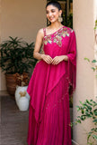 The Rosette Dhoti Skirt Cape Set
