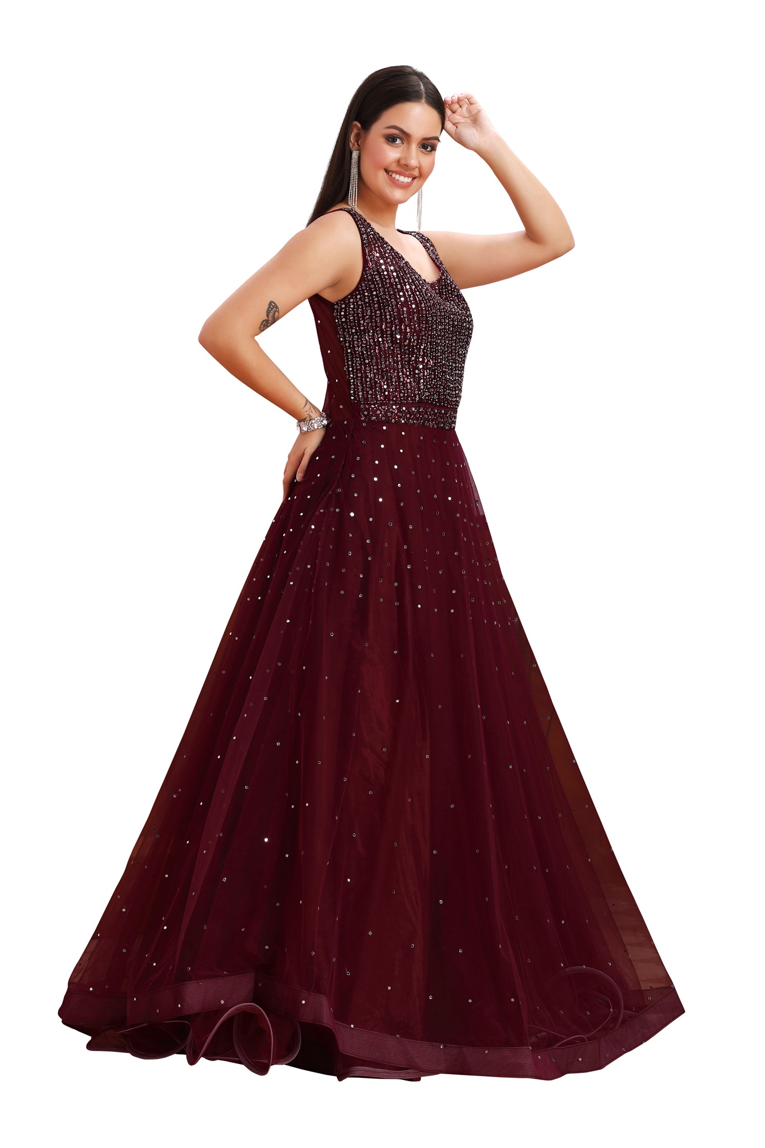 Red Sequence Gown