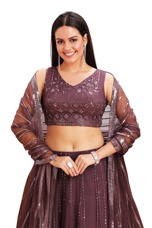 Purple Traditional Lehenga Set