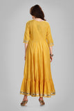 Stunning Yellow Anarkali Suit With Silver Sequins