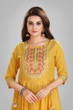 Stunning Yellow Anarkali Suit With Silver Sequins