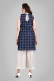 Blue Incut Kurti with Lightweight Dupatta