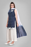 Blue Incut Kurti with Lightweight Dupatta