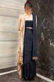 Black and Beige Saree on Palazzo