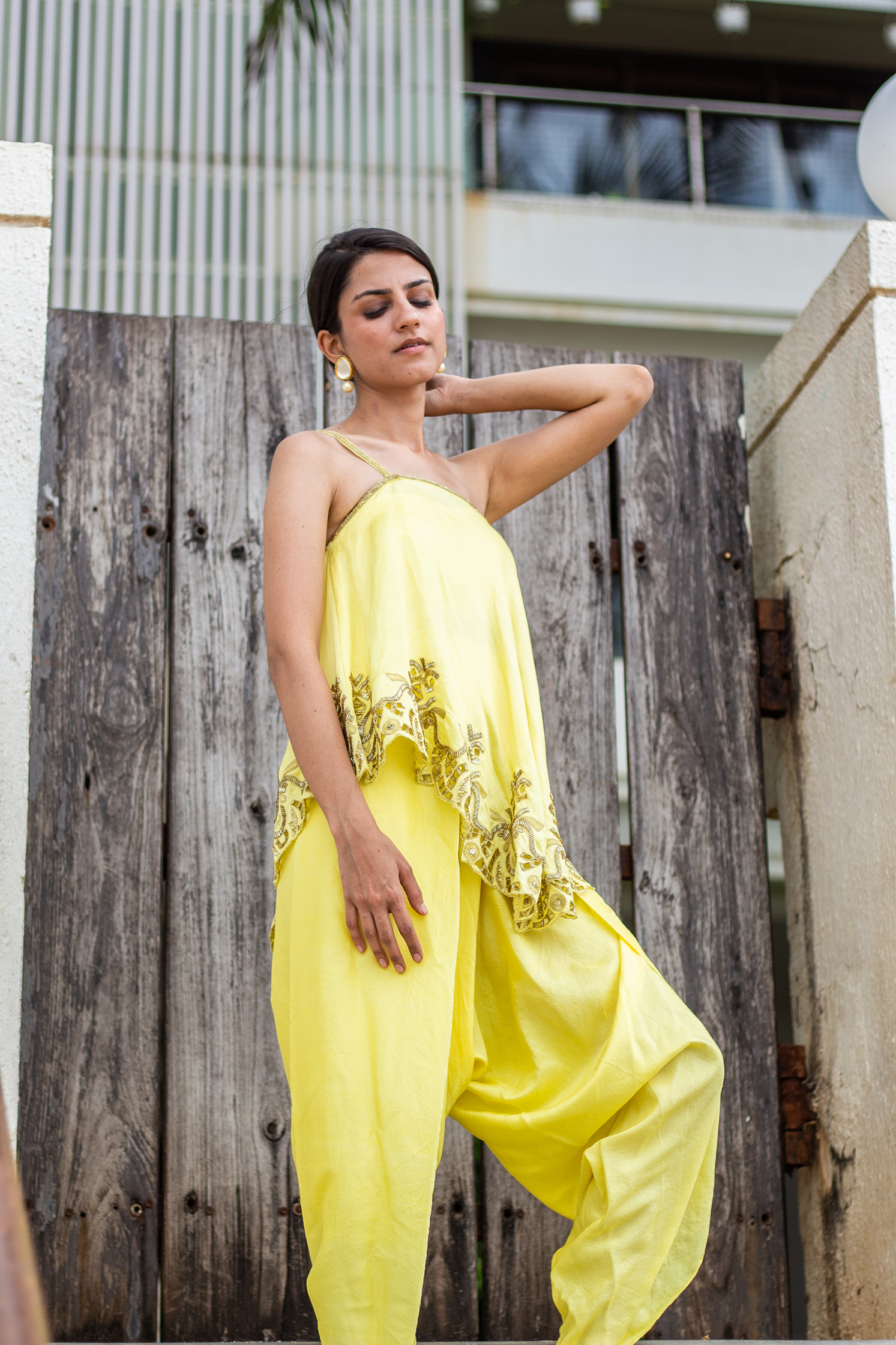 Graceful Yellow Color Sequence Work Dhoti Suit – Amrutamfab