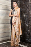 Black and Beige Saree on Palazzo