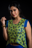 Blue Dhoti with Sequence Cape Top