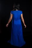 Blue Dhoti with Sequence Cape Top