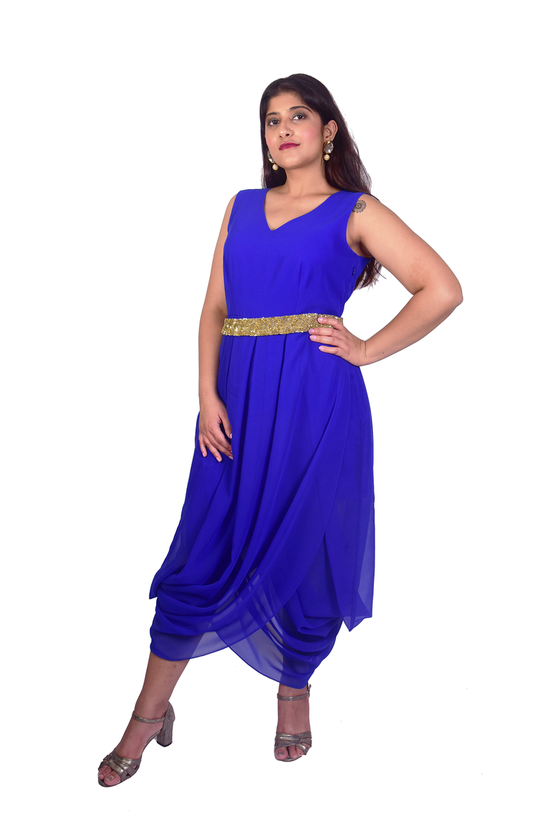 Blue One Piece With Belt