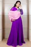Ethereal Purple Cowled Gown