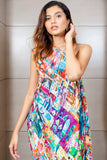 Printed Multi-Color Fitted Dress