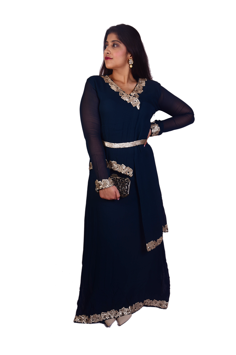 Structured Gown With Belt