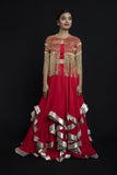 Red Lehenga With Cut Dana Work