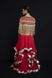 Red Lehenga With Cut Dana Work