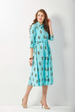 Aqua Blue Collared Dress