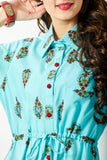 Aqua Blue Collared Dress