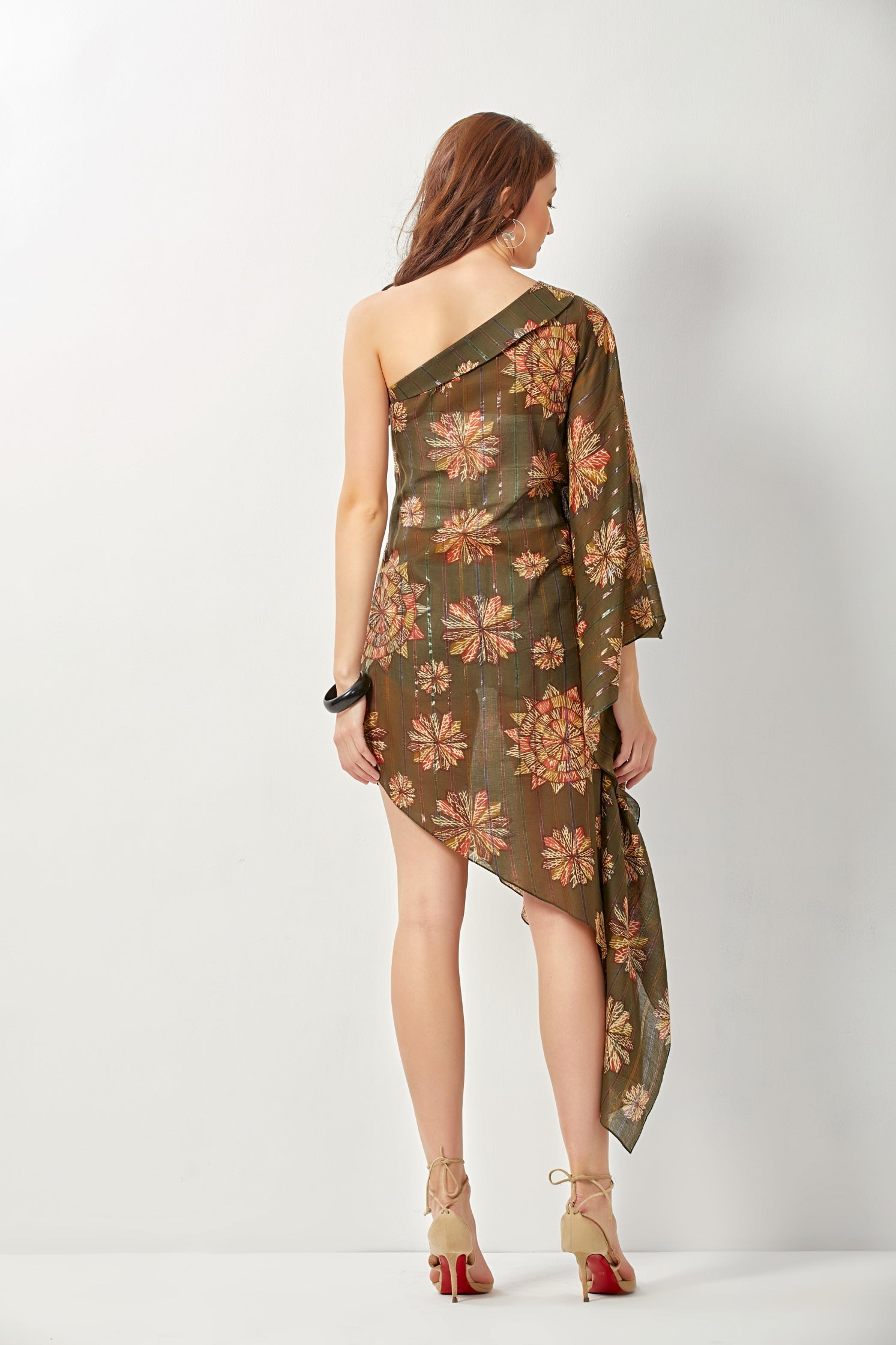 one side off shoulder indian dress Women's One Shoulder Dresses