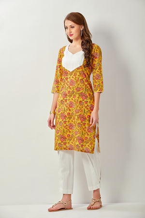 Floral Kurta with Pleated Palazzo