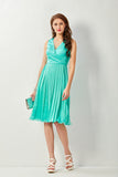 Evening Sea Green Satin Dress