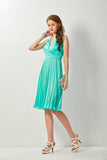 Evening Sea Green Satin Dress