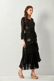 Black Georgette Sequin Dress