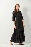 Black Cotton Kurta with Sharara